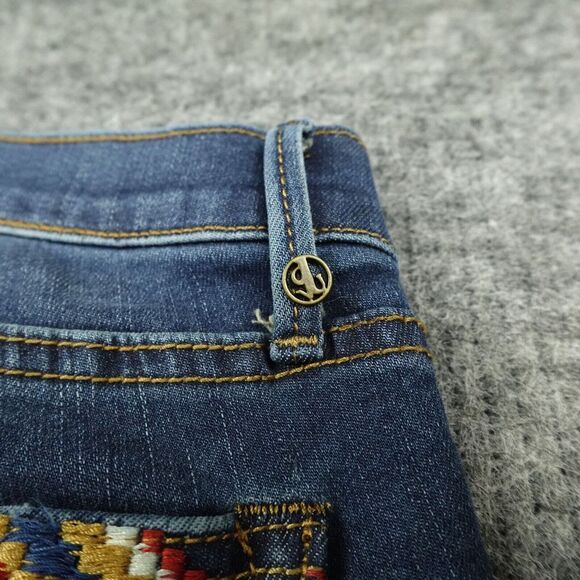 Driftwood Jeans Womens 24 Blue Denim Classic Fit Marilyn Skinny Rodeo Embroidery - Picture 7 of 12